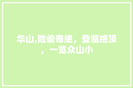 华山,险峻奇绝，登临绝顶，一览众山小  第1张