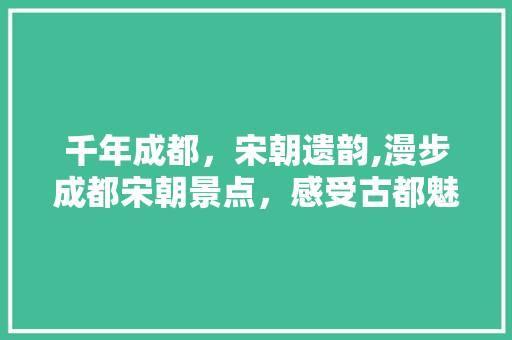 千年成都，宋朝遗韵,漫步成都宋朝景点，感受古都魅力  第1张