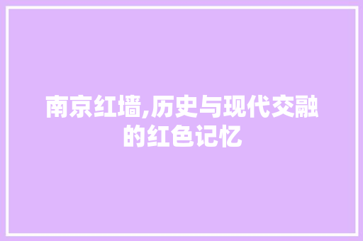 南京红墙,历史与现代交融的红色记忆
