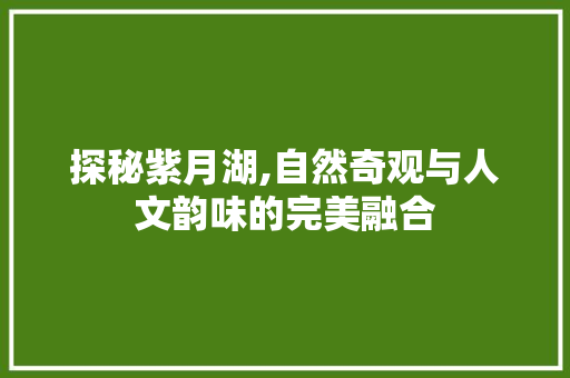 探秘紫月湖,自然奇观与人文韵味的完美融合