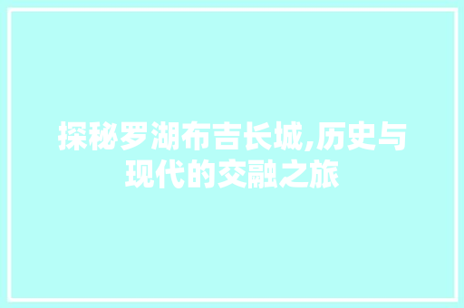 探秘罗湖布吉长城,历史与现代的交融之旅  第1张