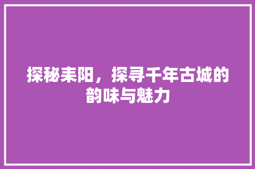 探秘耒阳，探寻千年古城的韵味与魅力  第1张