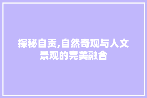 探秘自贡,自然奇观与人文景观的完美融合  第1张