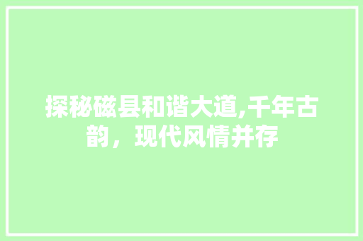 探秘磁县和谐大道,千年古韵，现代风情并存  第1张