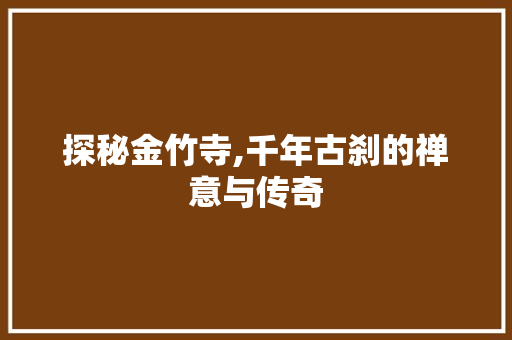 探秘金竹寺,千年古刹的禅意与传奇  第1张