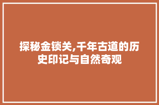 探秘金锁关,千年古道的历史印记与自然奇观  第1张