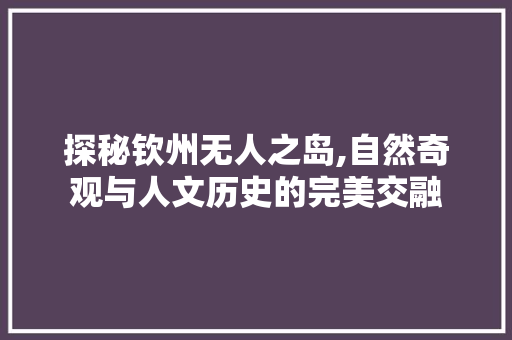 探秘钦州无人之岛,自然奇观与人文历史的完美交融  第1张