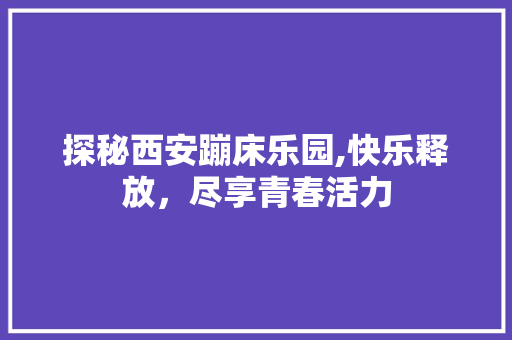 探秘西安蹦床乐园,快乐释放，尽享青春活力