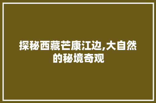 探秘西藏芒康江边,大自然的秘境奇观