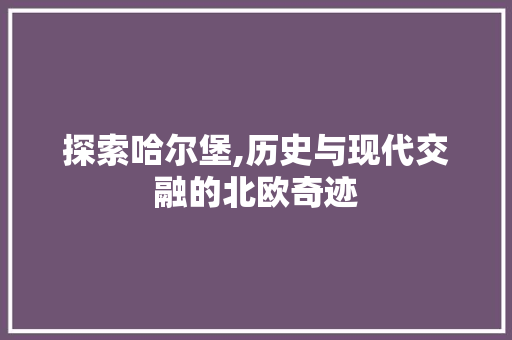 探索哈尔堡,历史与现代交融的北欧奇迹  第1张