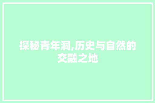 探秘青年洞,历史与自然的交融之地  第1张