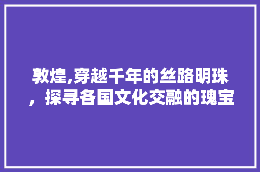 敦煌,穿越千年的丝路明珠，探寻各国文化交融的瑰宝  第1张