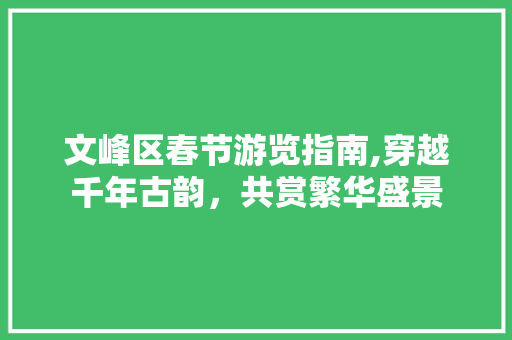 文峰区春节游览指南,穿越千年古韵，共赏繁华盛景  第1张