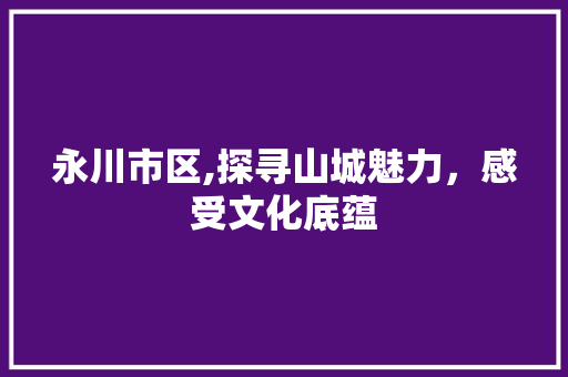 永川市区,探寻山城魅力，感受文化底蕴  第1张