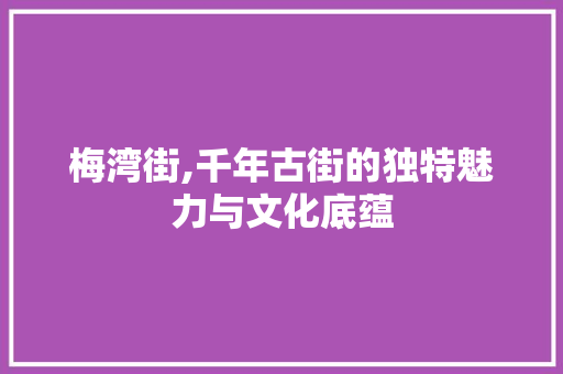 梅湾街,千年古街的独特魅力与文化底蕴