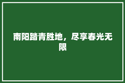 南阳踏青胜地，尽享春光无限