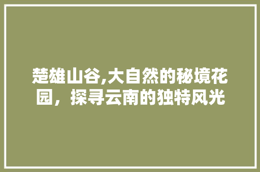 楚雄山谷,大自然的秘境花园，探寻云南的独特风光