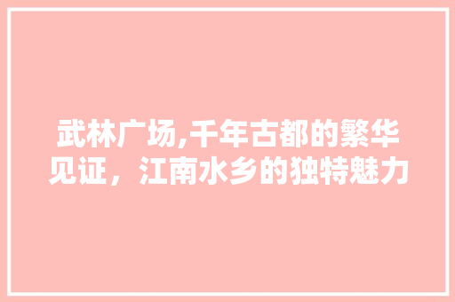 武林广场,千年古都的繁华见证，江南水乡的独特魅力  第1张