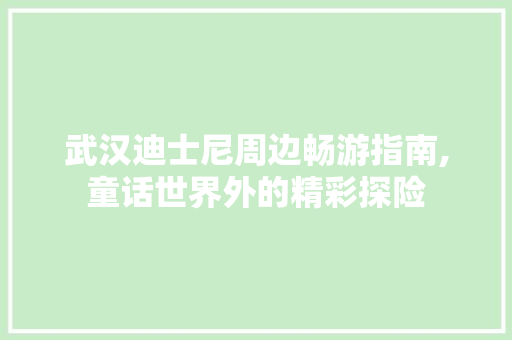 武汉迪士尼周边畅游指南,童话世界外的精彩探险  第1张
