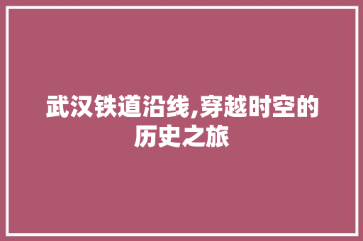 武汉铁道沿线,穿越时空的历史之旅  第1张