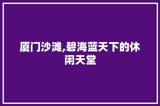 厦门沙滩,碧海蓝天下的休闲天堂  第1张