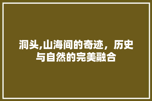 洞头,山海间的奇迹，历史与自然的完美融合  第1张
