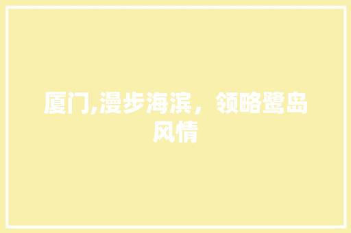 厦门,漫步海滨，领略鹭岛风情  第1张