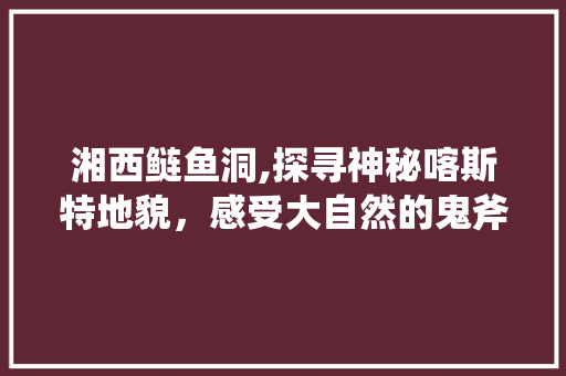 湘西鲢鱼洞,探寻神秘喀斯特地貌，感受大自然的鬼斧神工