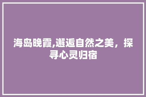 海岛晚霞,邂逅自然之美，探寻心灵归宿  第1张