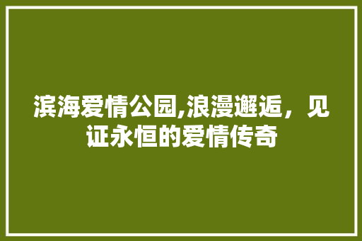 滨海爱情公园,浪漫邂逅，见证永恒的爱情传奇
