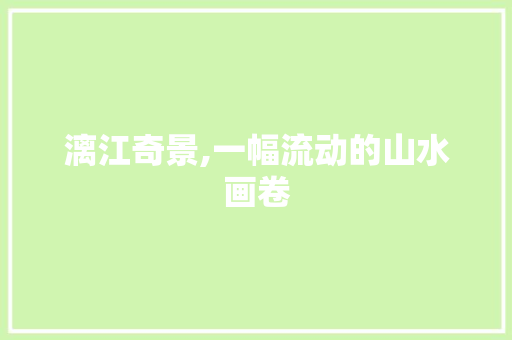 漓江奇景,一幅流动的山水画卷