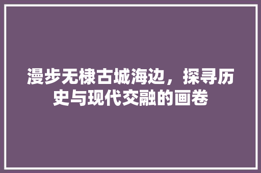 漫步无棣古城海边，探寻历史与现代交融的画卷  第1张