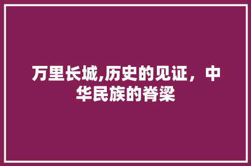 万里长城,历史的见证，中华民族的脊梁  第1张