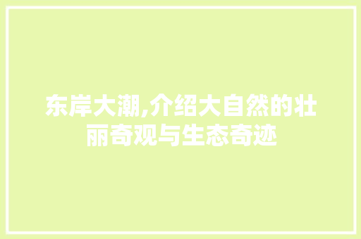 东岸大潮,介绍大自然的壮丽奇观与生态奇迹