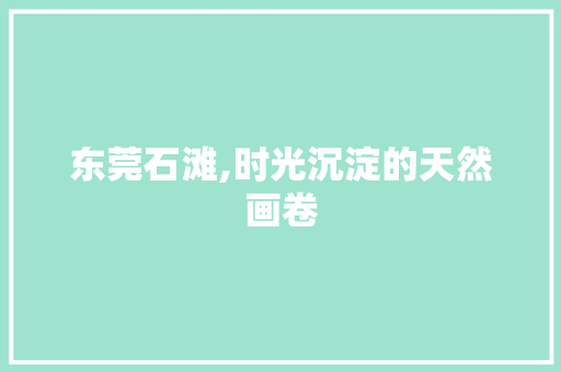 东莞石滩,时光沉淀的天然画卷