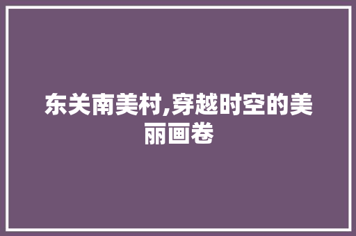 东关南美村,穿越时空的美丽画卷  第1张