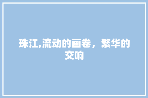 珠江,流动的画卷，繁华的交响