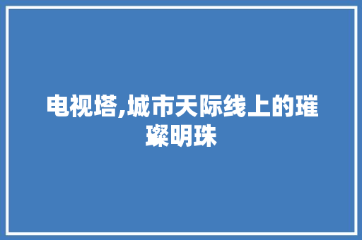 电视塔,城市天际线上的璀璨明珠
