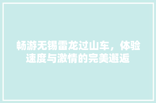 畅游无锡雷龙过山车，体验速度与激情的完美邂逅