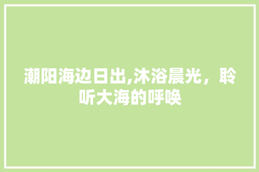 潮阳海边日出,沐浴晨光，聆听大海的呼唤