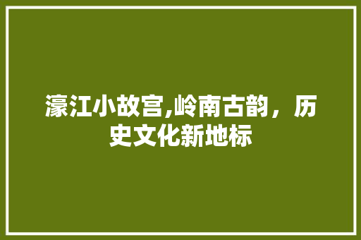 濠江小故宫,岭南古韵，历史文化新地标