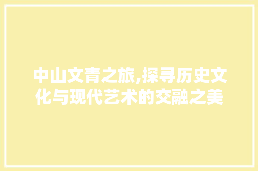 中山文青之旅,探寻历史文化与现代艺术的交融之美