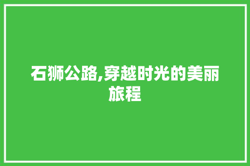 石狮公路,穿越时光的美丽旅程