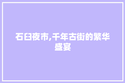 石臼夜市,千年古街的繁华盛宴