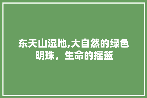 东天山湿地,大自然的绿色明珠，生命的摇篮  第1张
