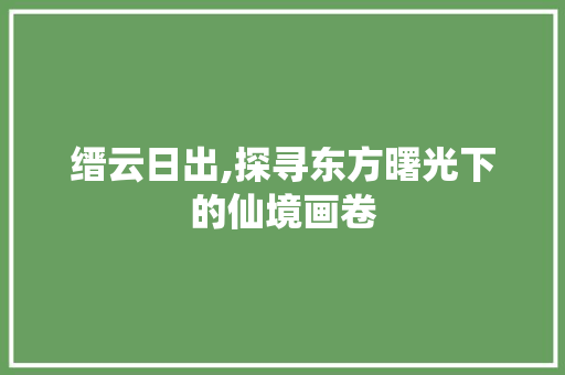 缙云日出,探寻东方曙光下的仙境画卷