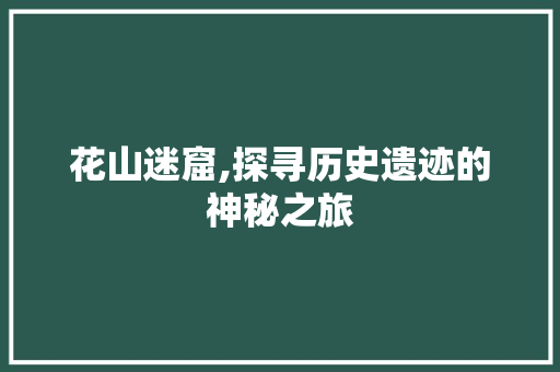 花山迷窟,探寻历史遗迹的神秘之旅
