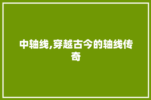 中轴线,穿越古今的轴线传奇