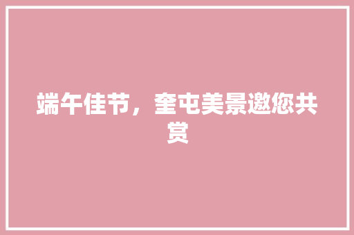 端午佳节，奎屯美景邀您共赏