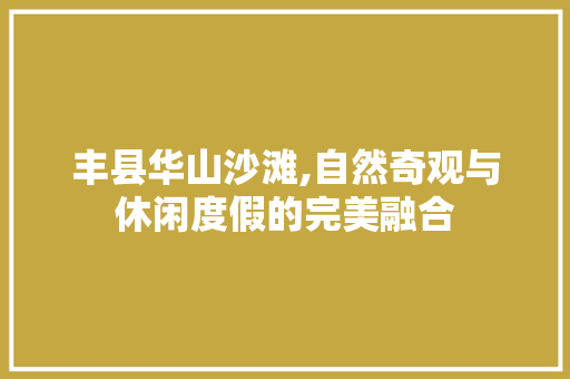 丰县华山沙滩,自然奇观与休闲度假的完美融合  第1张